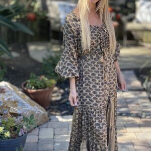 Boho Chic Long Sleeve Patchwork Maxi Dress